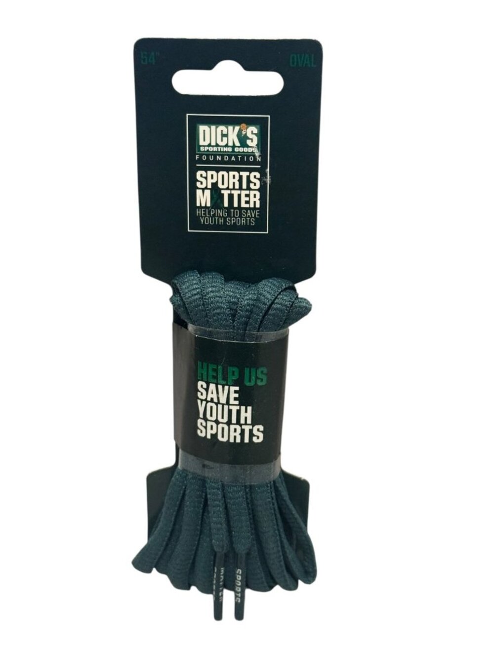Dicks Sports Matter 54" Oval Shoelaces Polyester Green Save Youth Sports
